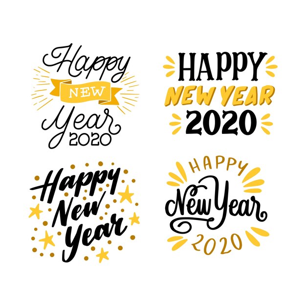 Colección de letras de año nuevo 2020