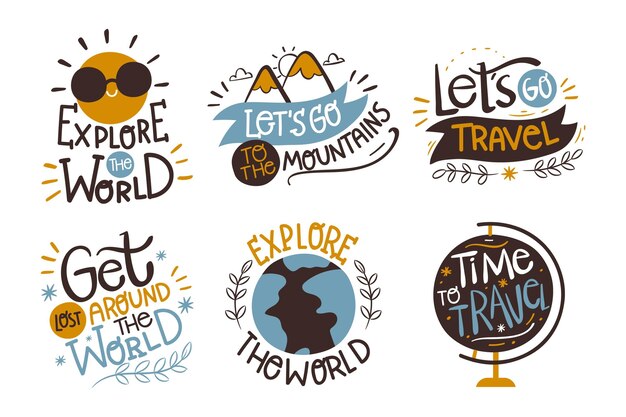Colección de letras de camping y aventuras