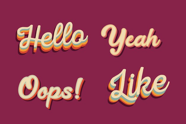 Colección de letras de expresiones y onomatopeyas