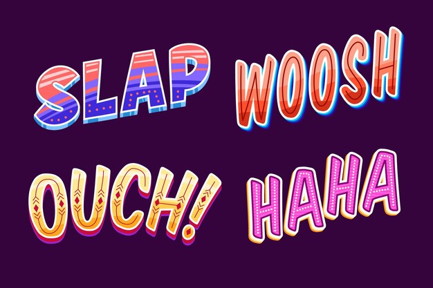 Colección de letras de onomatopeyas