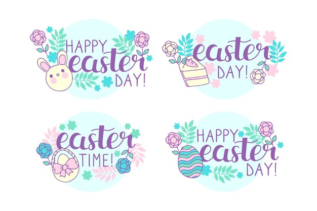 Colección de letras de pascua dibujadas a mano