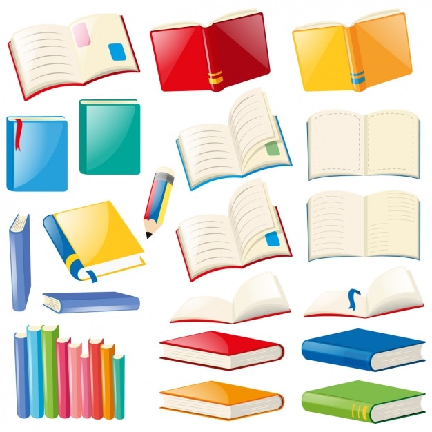 Colección de libros a color