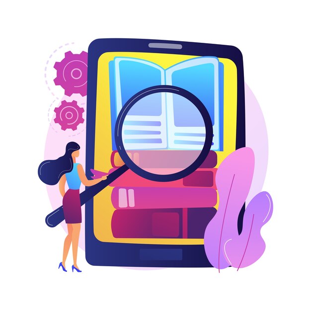 Colección de libros electrónicos. Archivo de la biblioteca, lectura electrónica, literatura. Personaje de dibujos animados masculino cargando libros en ereader. Hombre poniendo novelas en portadas de estantería.