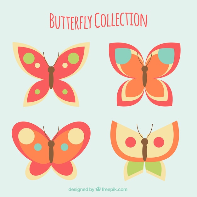 Vector gratuito colección de lindas mariposas