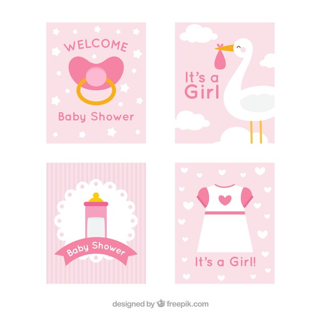 Colección de lindas tarjetas de bebé