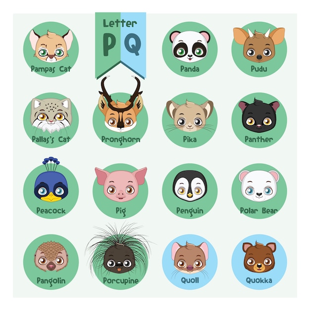 Vector gratuito colección de lindos etiquetas de animales