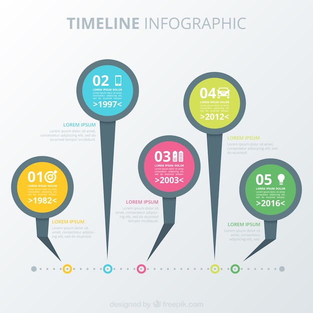 Colección de línea de tiempo infográfica