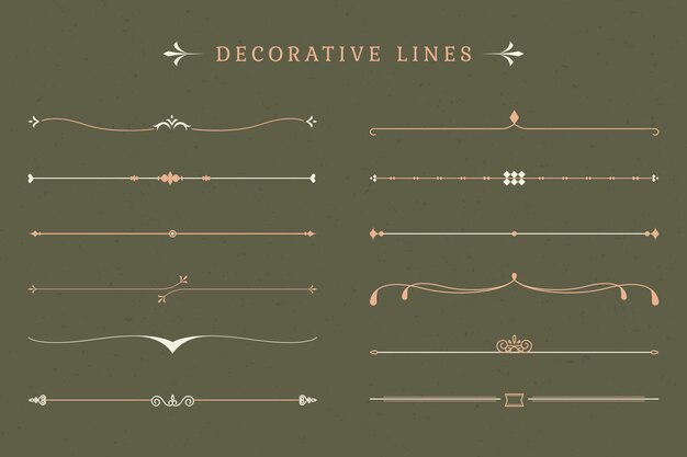 Colección de líneas decorativas vintage.