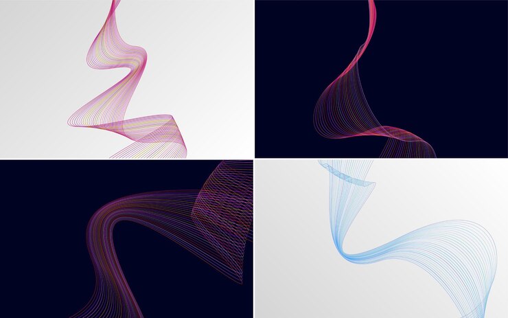 Vector gratuito colección de líneas geométricas minimalistas.