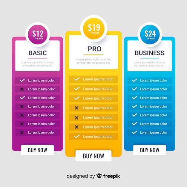 Colección listas de precios diseño plano
