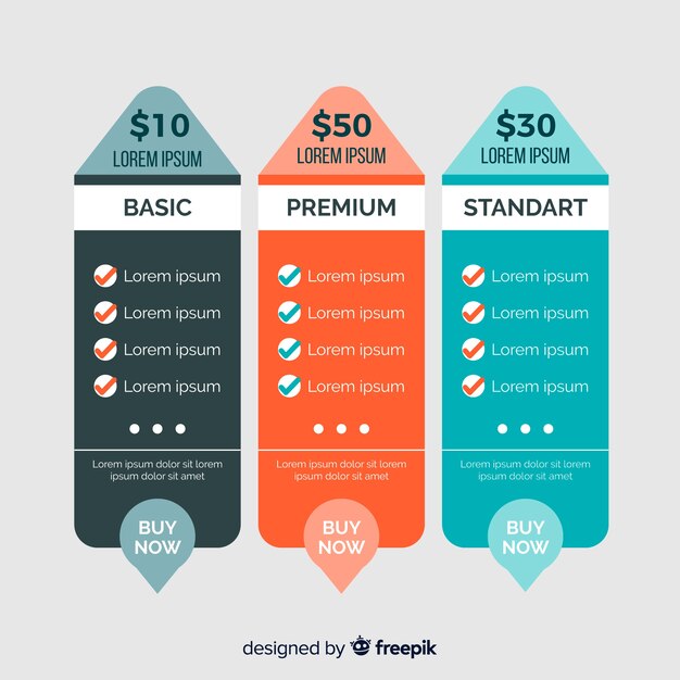 Colección listas de precios diseño plano