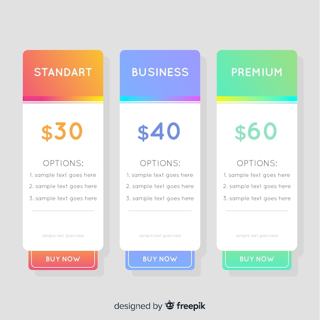 Colección listas de precios diseño plano