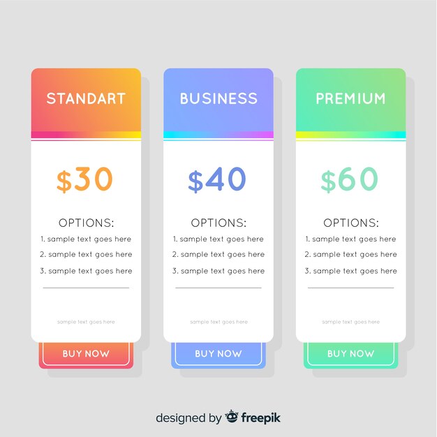 Colección listas de precios diseño plano