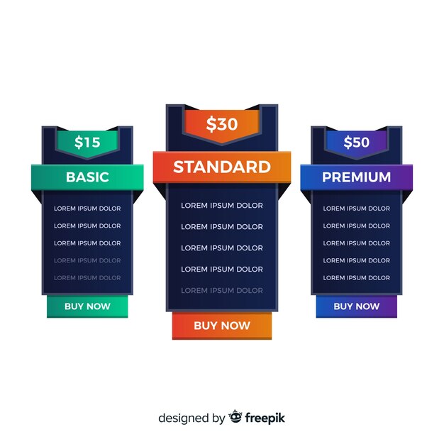 Colección listas de precios diseño plano