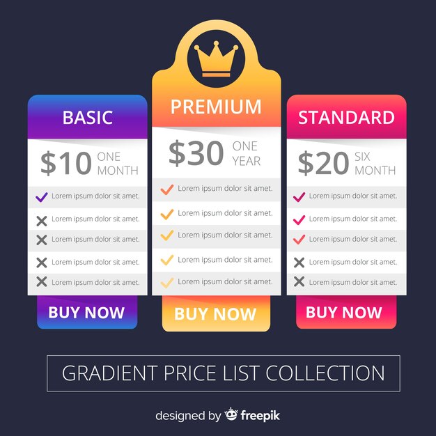 Colección de listas de precios