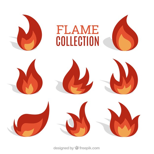 Colección de llamas planas