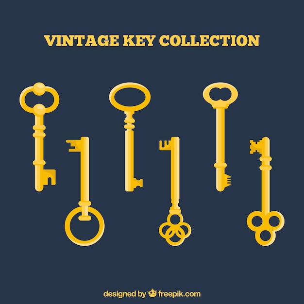 Vector gratuito colección de llaves vintage