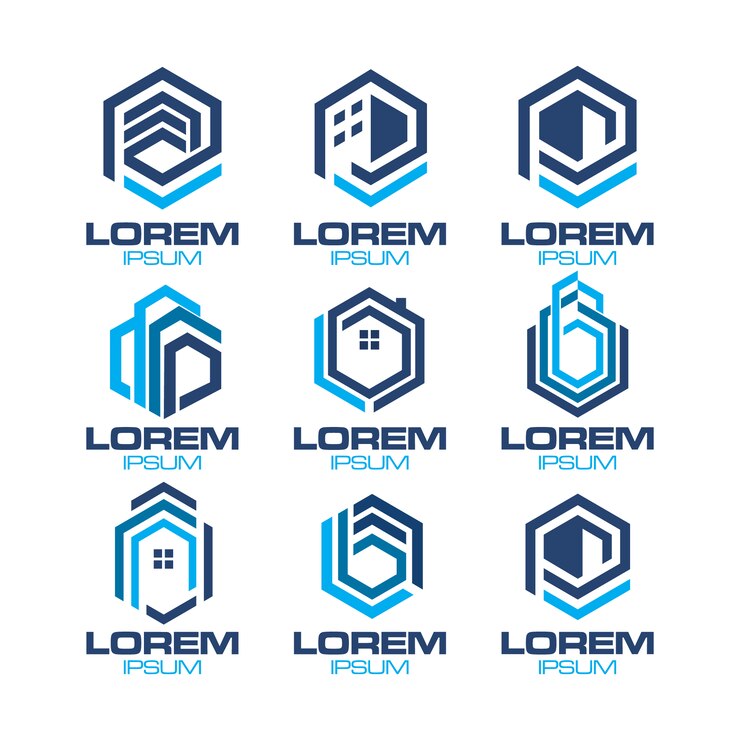 Vector gratuito colección logo azul