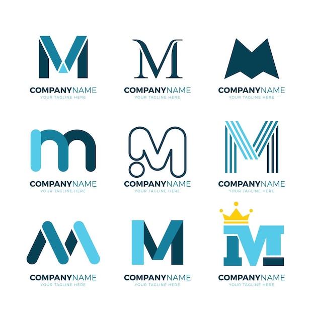 Colección de logo m Vector Premium 