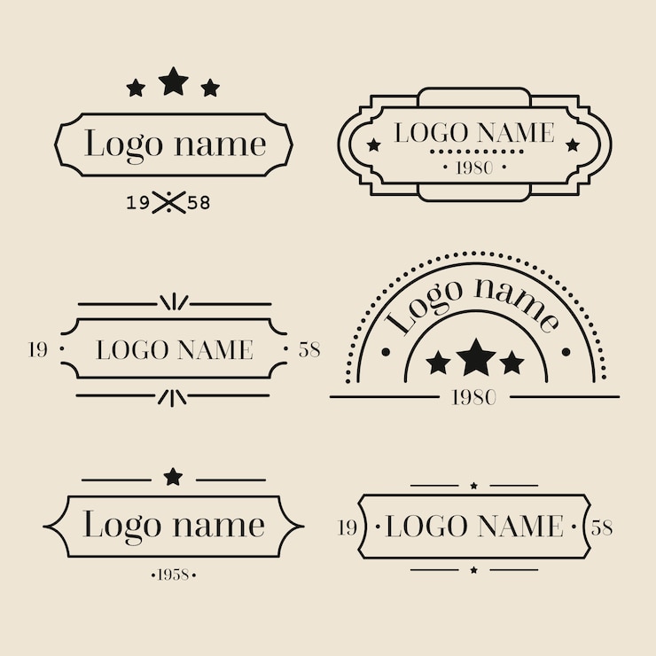 Vector gratuito colección de logo retro