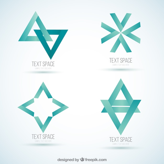 Vector gratuito colección de logos abstractos color menta