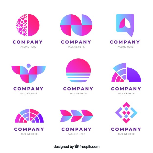 Colección logos abstractos degradados