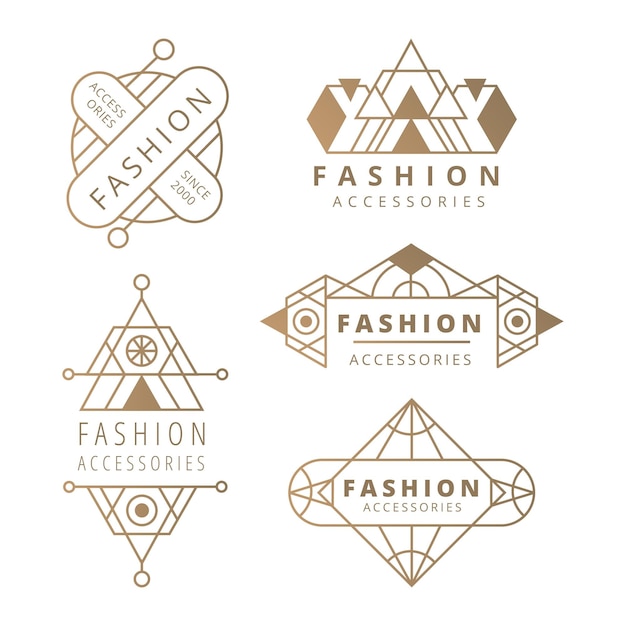 Vector gratuito colección de logos de accesorios de moda