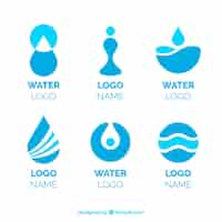 Vector gratuito colección de logos de agua para empresas en estilo plano