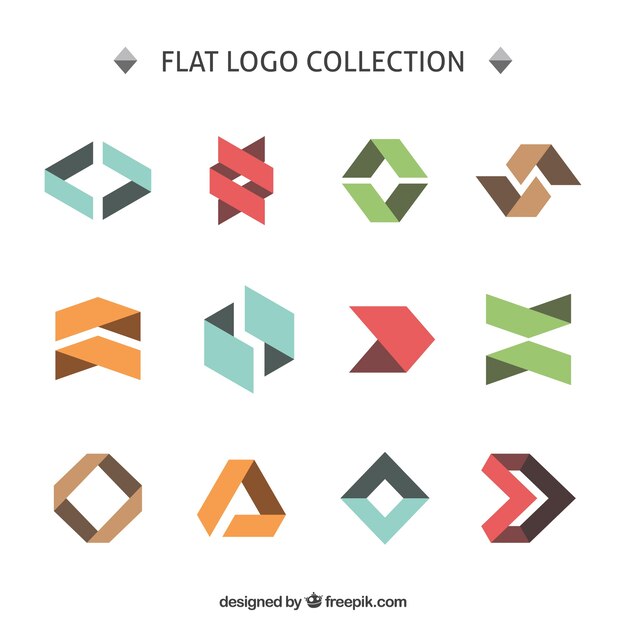 Colección de logos angulares planos