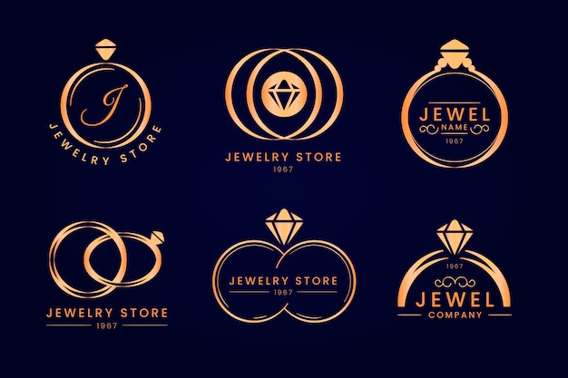 Vector gratuito colección de logos de anillos degradados