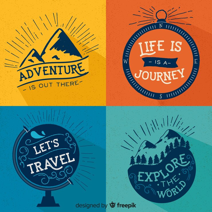 Vector gratuito colección de logos de aventura vintage