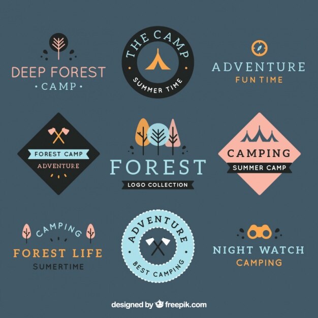 Colección de logos de aventura