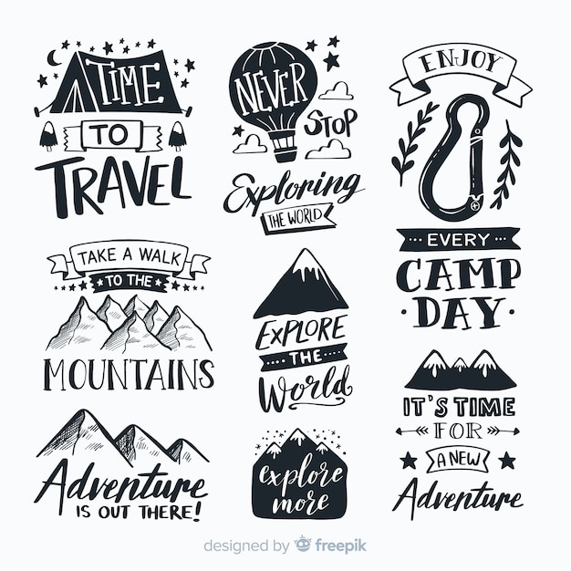 Colección de logos de aventura