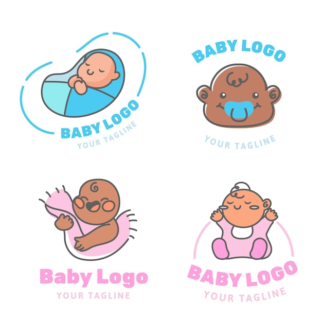 Colección de logos de bebés lindos