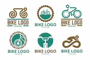 Vector gratuito colección de logos de bicicletas en diseño plano