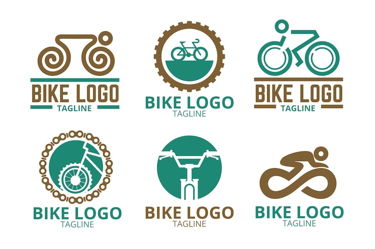 Vector gratuito colección de logos de bicicletas en diseño plano
