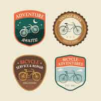 Vector gratuito colección de logos de bicicletas vintage