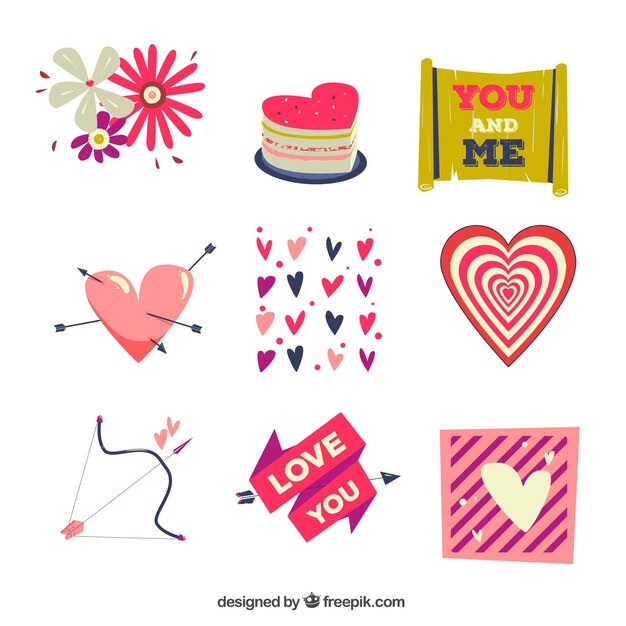 Colección de logos de boda en estilo retro 