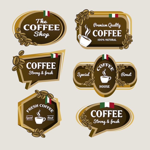 Vector gratuito colección de logos de café