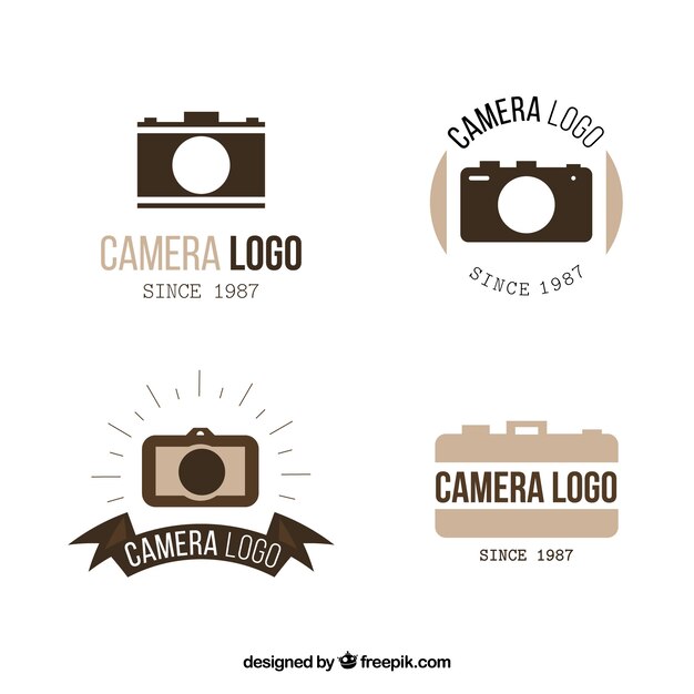 Colección de logos de cámara elegantes