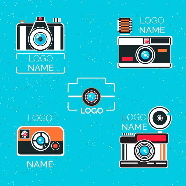 Colección de logos de cámara vintage