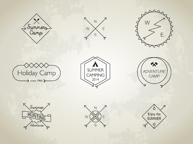 Colección de logos de campamento de verano