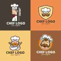 Vector gratuito colección de logos de chef de diseño plano