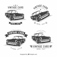 Vector gratuito colección de logos de coche vintage