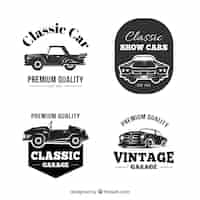 Vector gratuito colección de logos de coche vintage