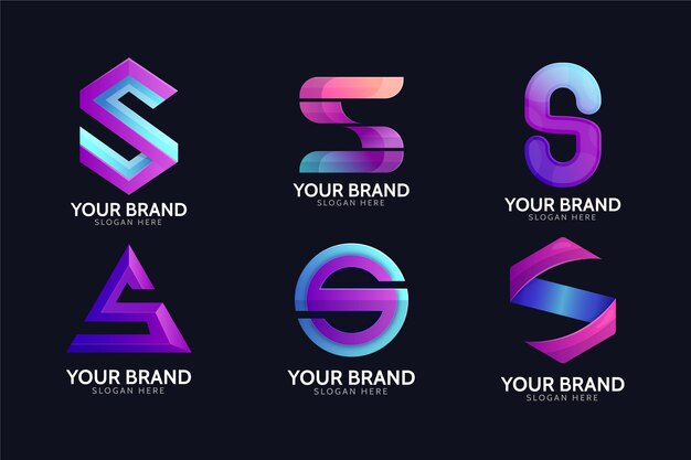 Colección de logos de colores degradados