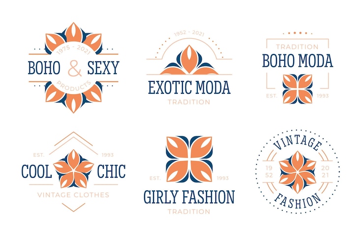 Vector gratuito colección de logos de complementos de moda de diseño plano