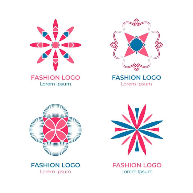 Colección de logos de complementos de moda planos