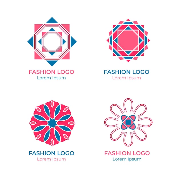 Colección de logos de complementos de moda planos