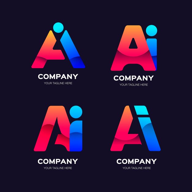Colección de logos degradados ai